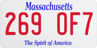 MA license plate 269OF7
