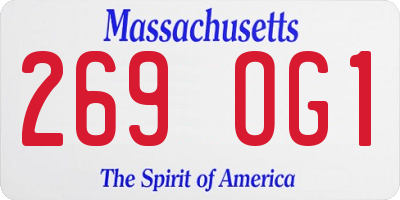 MA license plate 269OG1