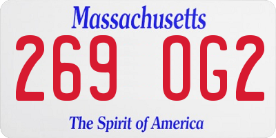 MA license plate 269OG2