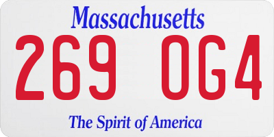 MA license plate 269OG4
