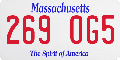 MA license plate 269OG5