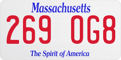 MA license plate 269OG8