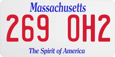 MA license plate 269OH2