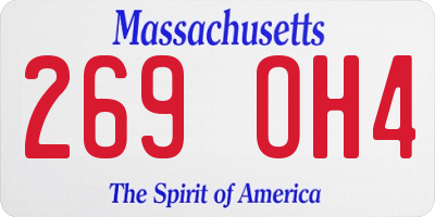 MA license plate 269OH4