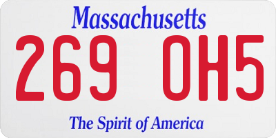MA license plate 269OH5