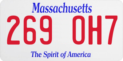 MA license plate 269OH7