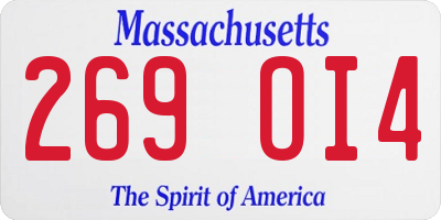 MA license plate 269OI4