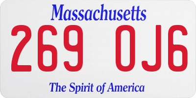 MA license plate 269OJ6
