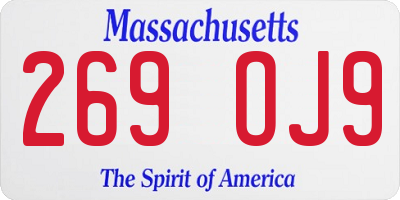 MA license plate 269OJ9