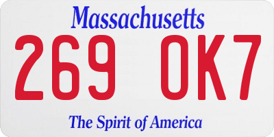 MA license plate 269OK7
