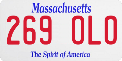 MA license plate 269OL0