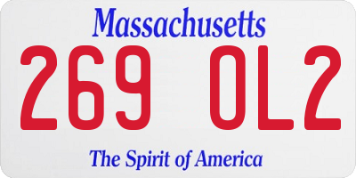MA license plate 269OL2