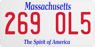 MA license plate 269OL5