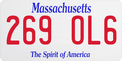 MA license plate 269OL6