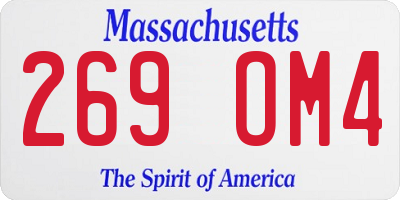 MA license plate 269OM4