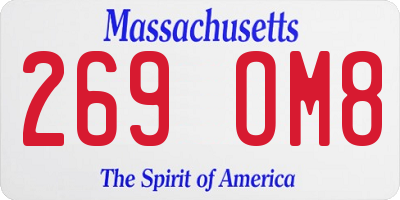 MA license plate 269OM8