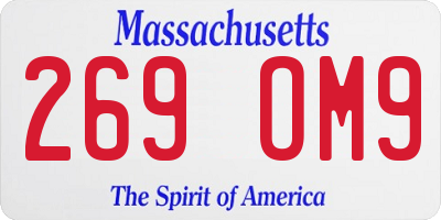 MA license plate 269OM9