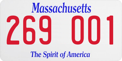 MA license plate 269OO1
