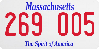 MA license plate 269OO5
