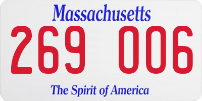 MA license plate 269OO6