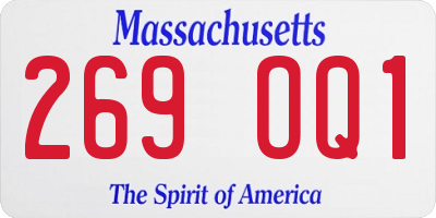 MA license plate 269OQ1