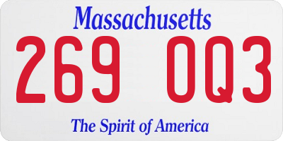 MA license plate 269OQ3