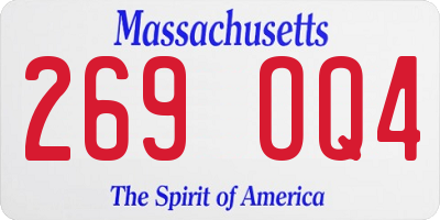 MA license plate 269OQ4