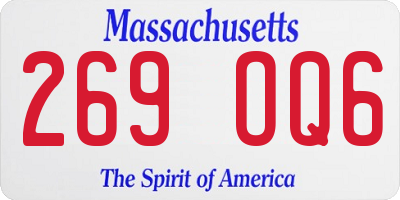 MA license plate 269OQ6