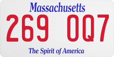 MA license plate 269OQ7
