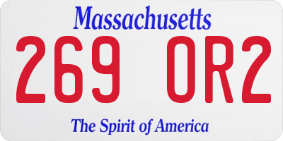 MA license plate 269OR2