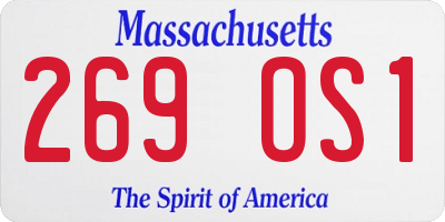 MA license plate 269OS1