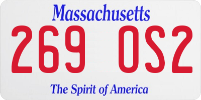 MA license plate 269OS2