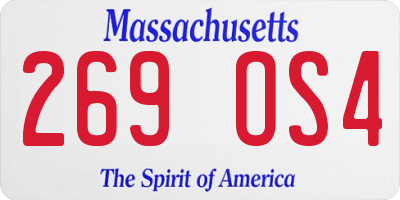 MA license plate 269OS4
