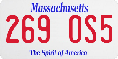 MA license plate 269OS5