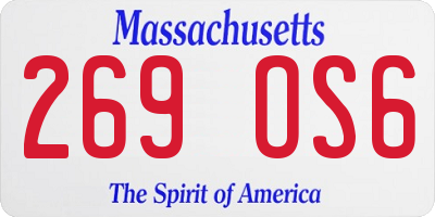MA license plate 269OS6