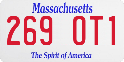 MA license plate 269OT1