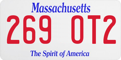 MA license plate 269OT2