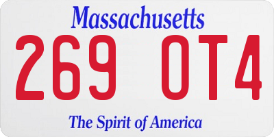 MA license plate 269OT4