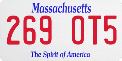 MA license plate 269OT5