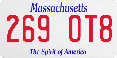 MA license plate 269OT8