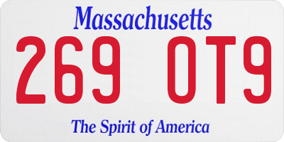 MA license plate 269OT9