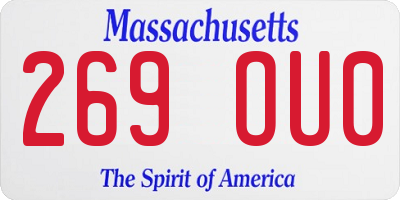 MA license plate 269OU0