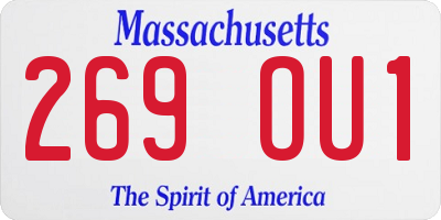 MA license plate 269OU1