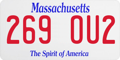 MA license plate 269OU2