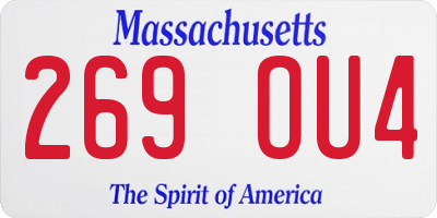 MA license plate 269OU4