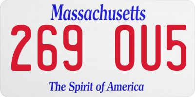 MA license plate 269OU5