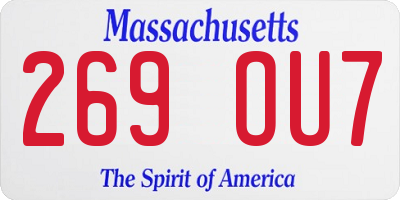 MA license plate 269OU7