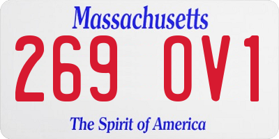 MA license plate 269OV1