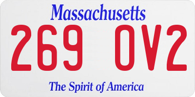 MA license plate 269OV2