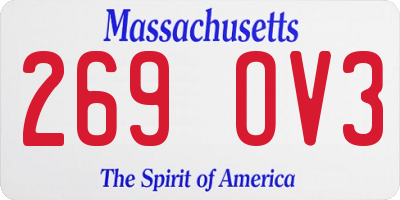 MA license plate 269OV3